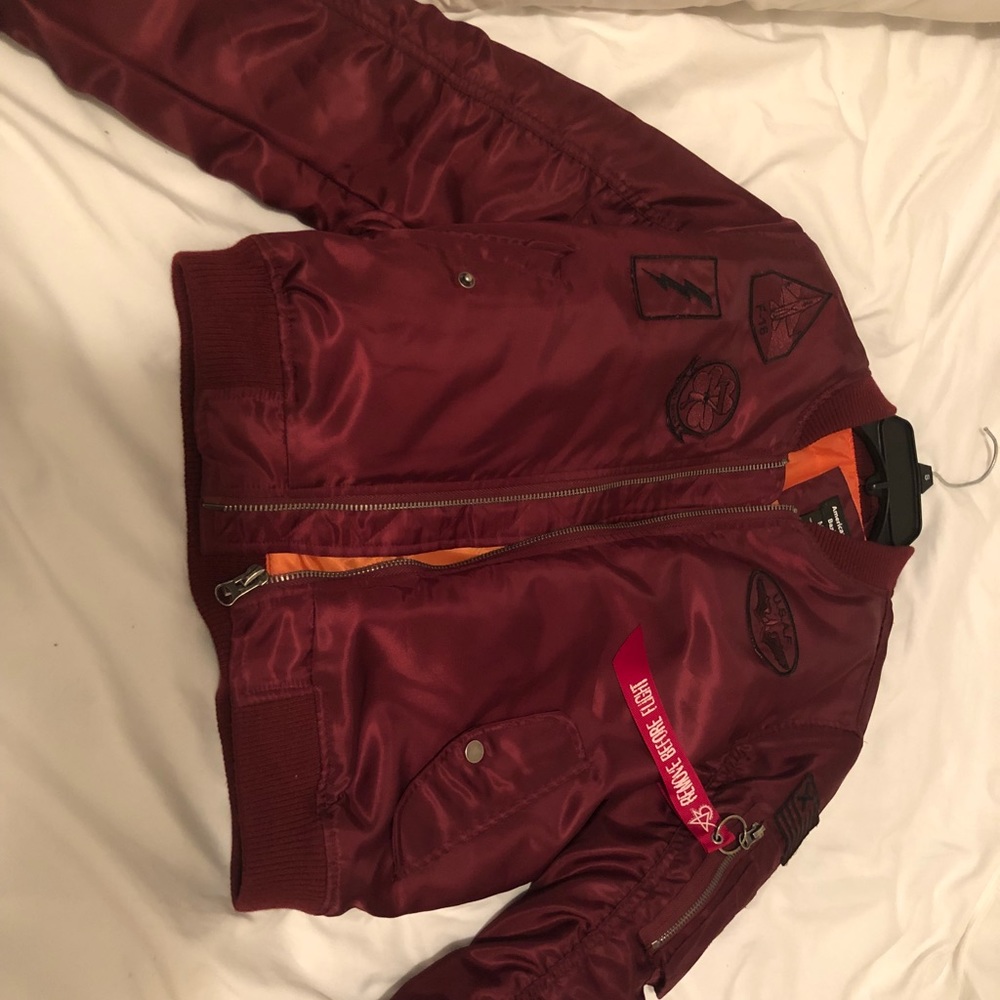 Medium burgundy bomber jacket
